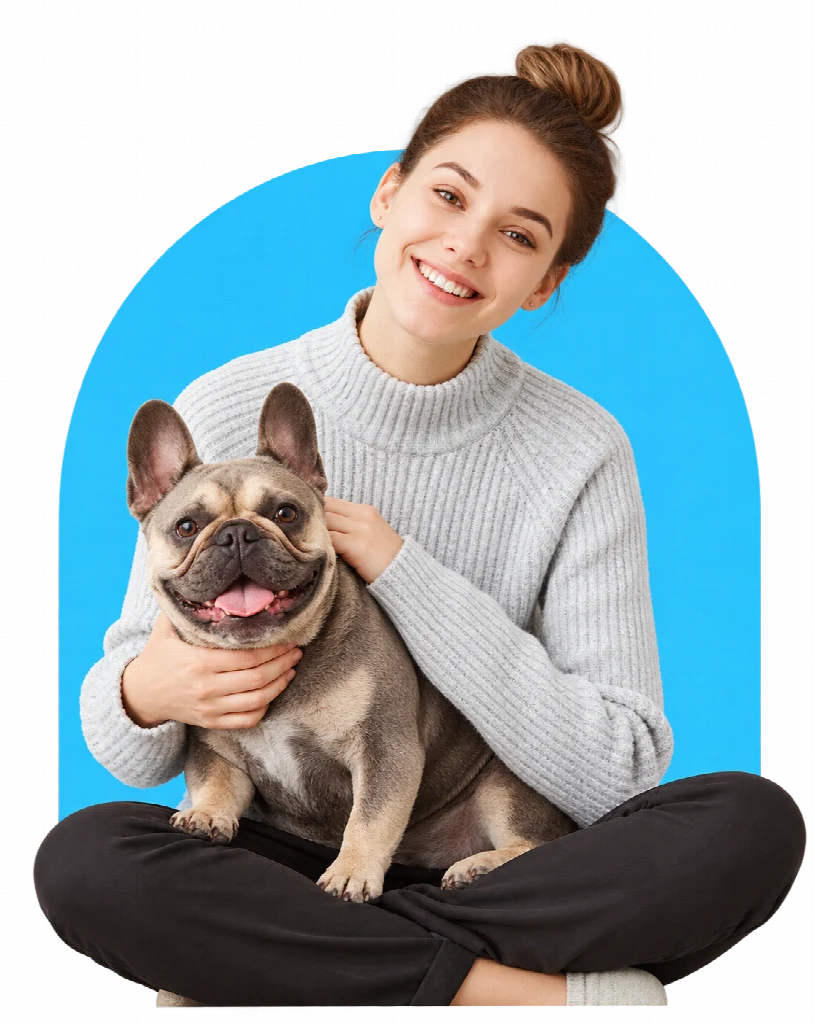 Köpeğiyle birlikte bir pet sahibi